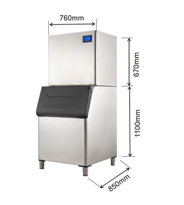 2023 Sommer Notwendigkeit 500 kg Restaurant Würfel Eismaschine mit Eis Speicherkapazität von 400 kg