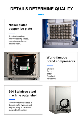 LZ-80 660W Eiswürfelmaschine 40kg Kapazität 24 Stunden Importkompressor für Bar